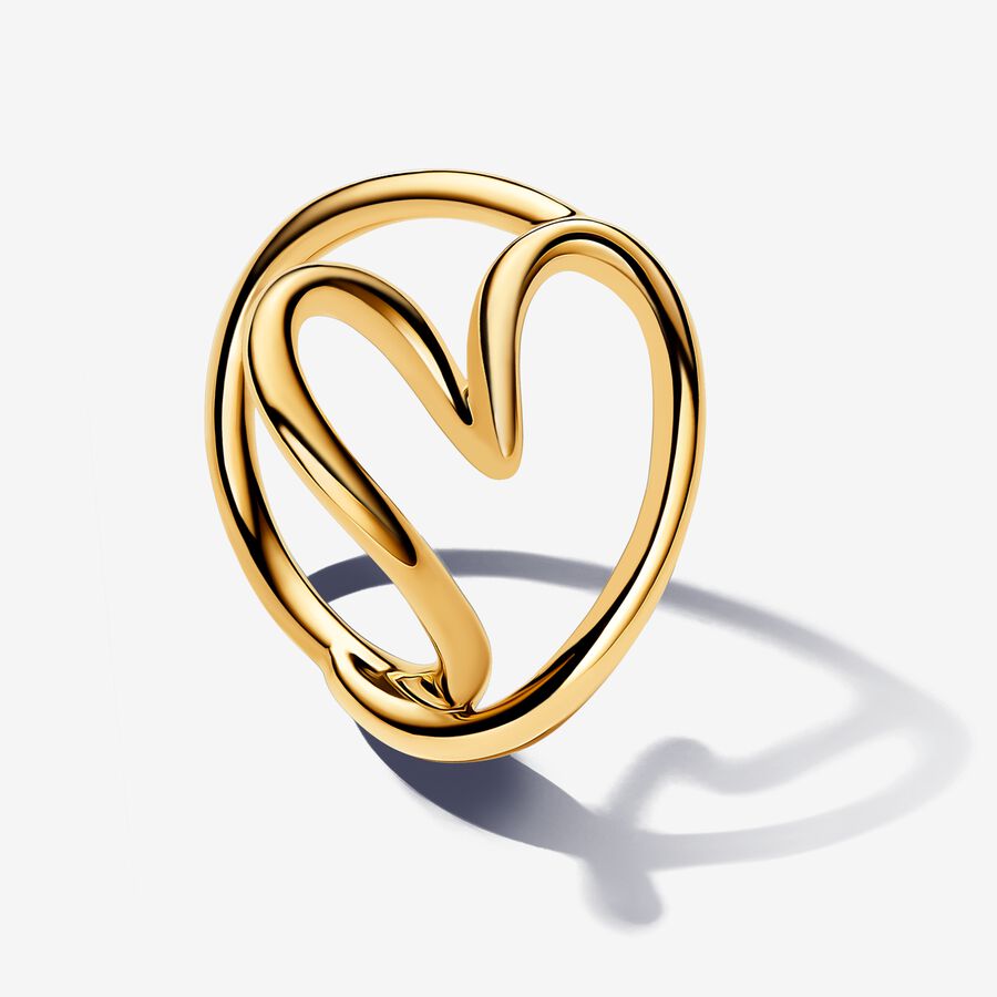 Prírodne tvarovaný prsteň s motívom srdca image number 0