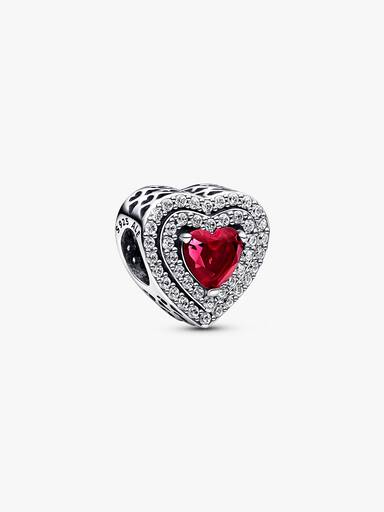 Prívesok, šterlingové striebro, kubický zirkón. Prívesok s trblietavými stupňovitými srdcami