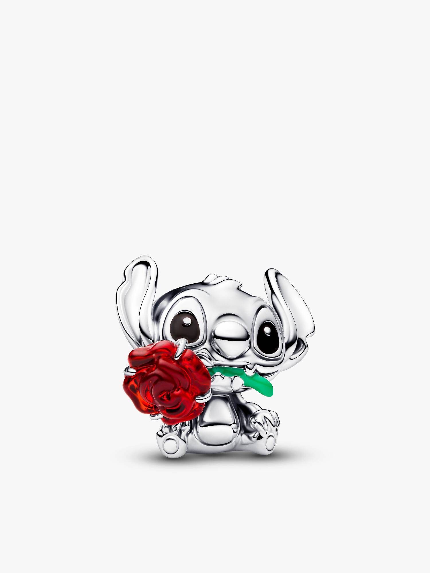 Prívesok z muránskeho skla a s ružou zo série Stitch od Disneyho