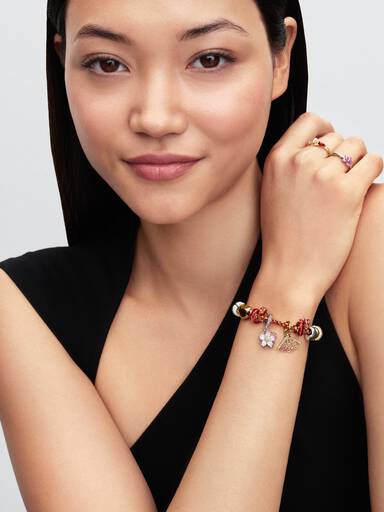 Prsteň s čerešňovým kvetom Mulan od Disneyho, Pokovené platinou