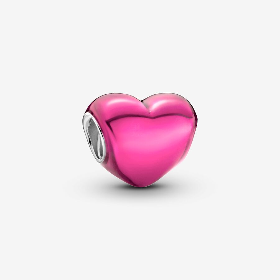 Prívesok Ružové srdce s kovovým leskom image number 0
