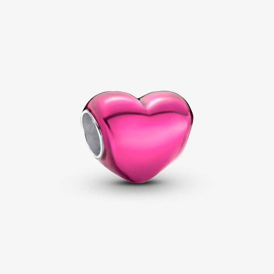 Prívesok Ružové srdce s kovovým leskom image number 0