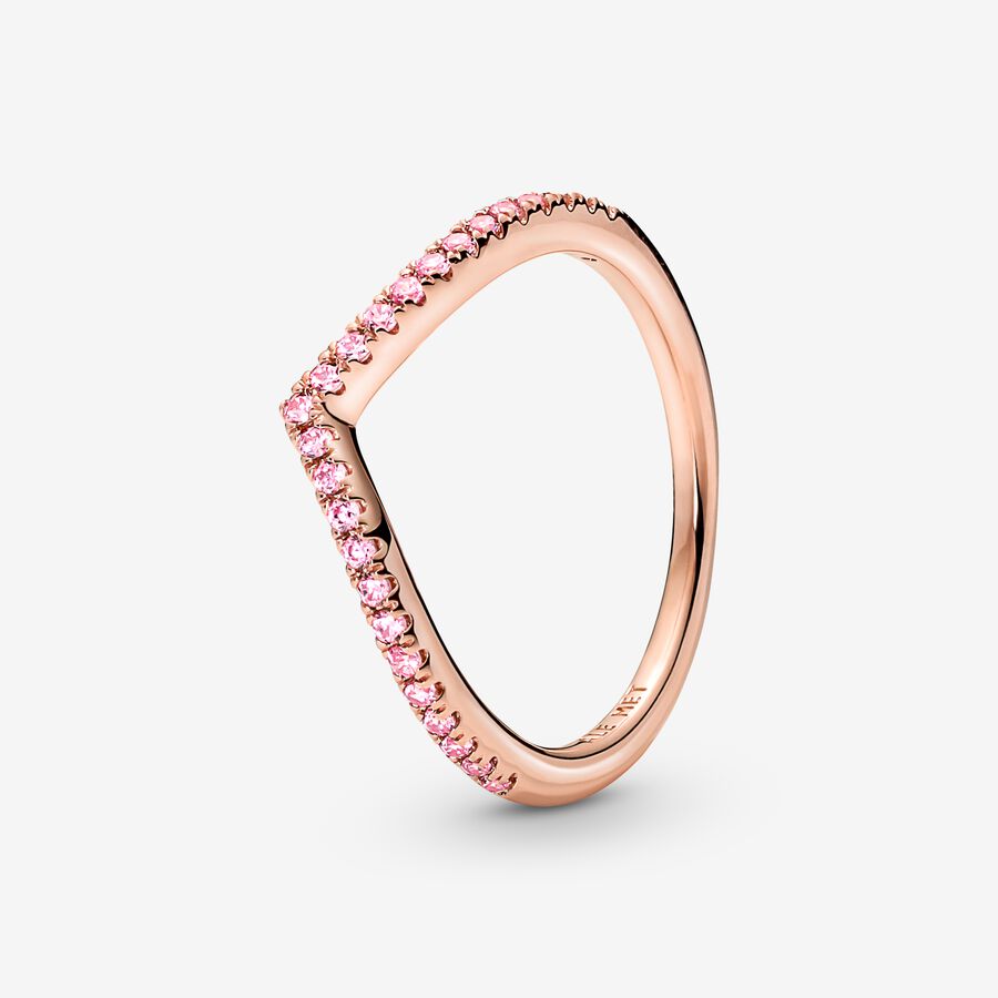 Ružový trblietavý prsteň kolekcie Pandora Timeless Wish image number 0