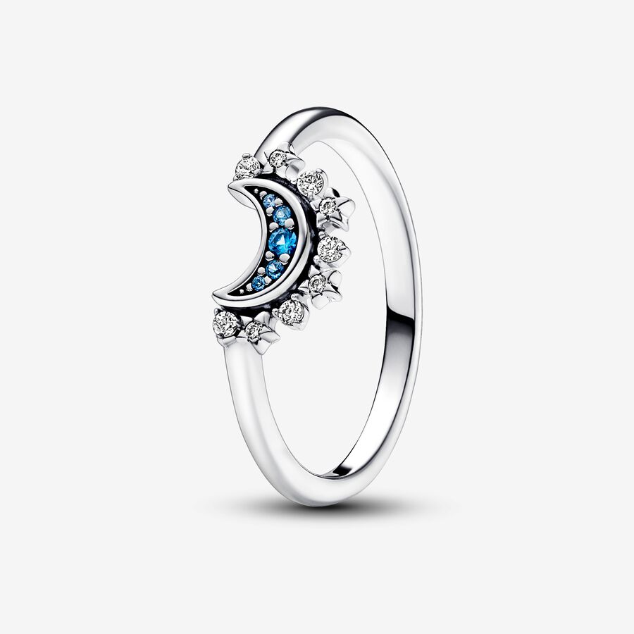 Trblietavý prsteň s nebesky modrým trblietavým mesiacom image number 0
